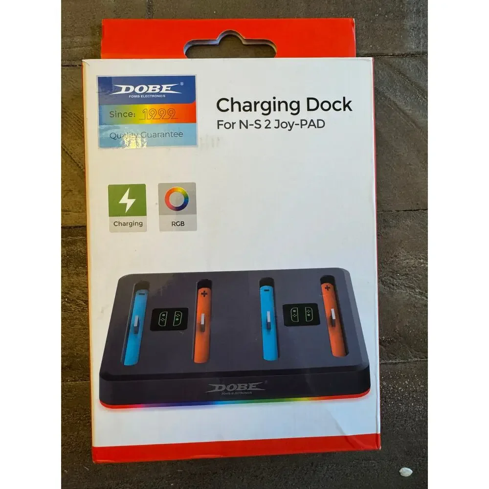 DOBE Charger Dock for Nintendo Switch 2 Joy-PAD Controllers RGB Lights Modes